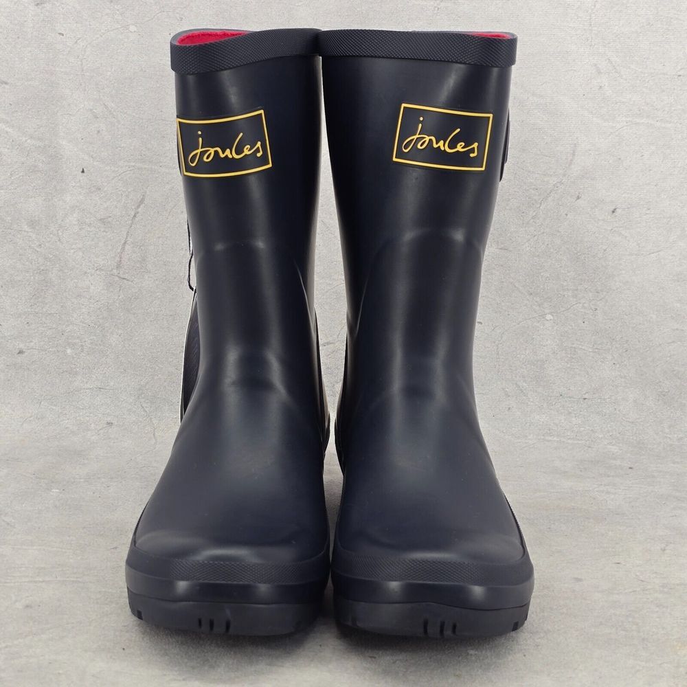 New Joules Rain Boots Mid Calf Molly Welly Blue Navy Rainbow Size US:‎ 5 UK: 3 - Picture 2 of 13